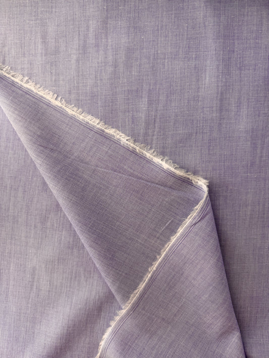 Cotton Shirting, Yarn Dye Micro Check - Lavender