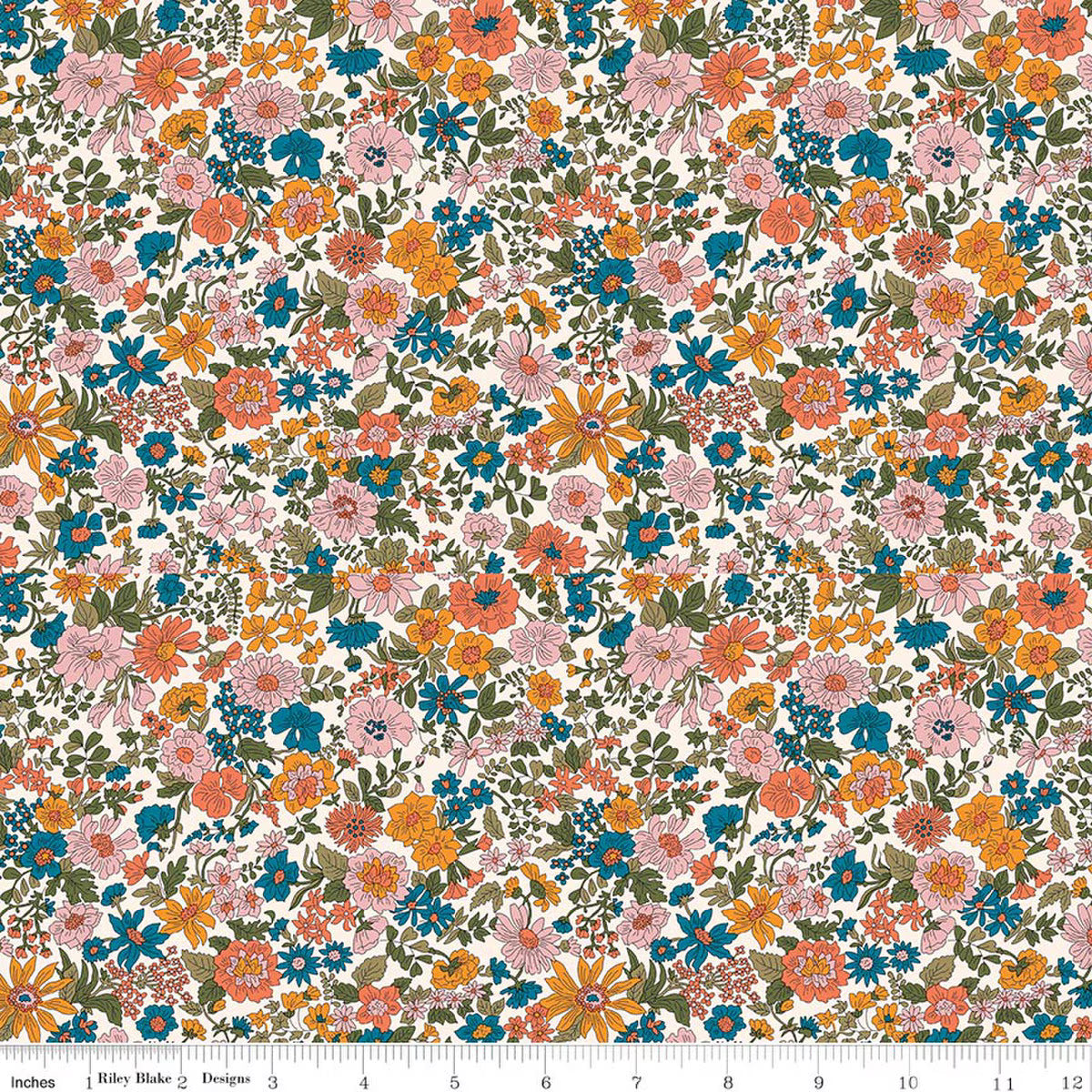 Liberty of London Cotton Sheeting, Emily Annabelle Saffron