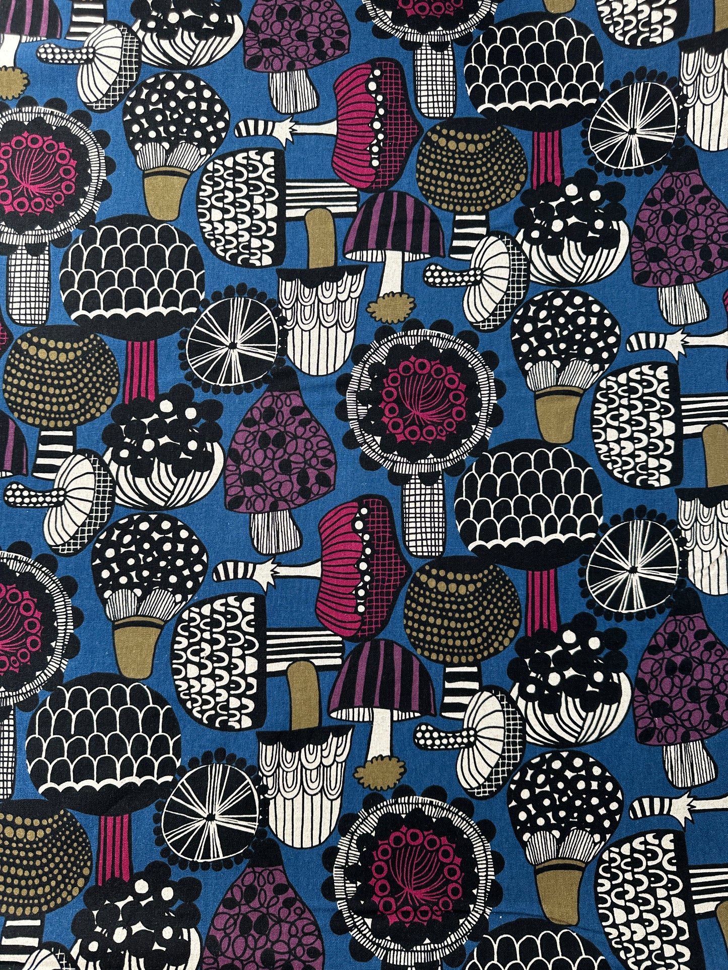 Japanese Cotton/Linen Canvas, Mushroom Print