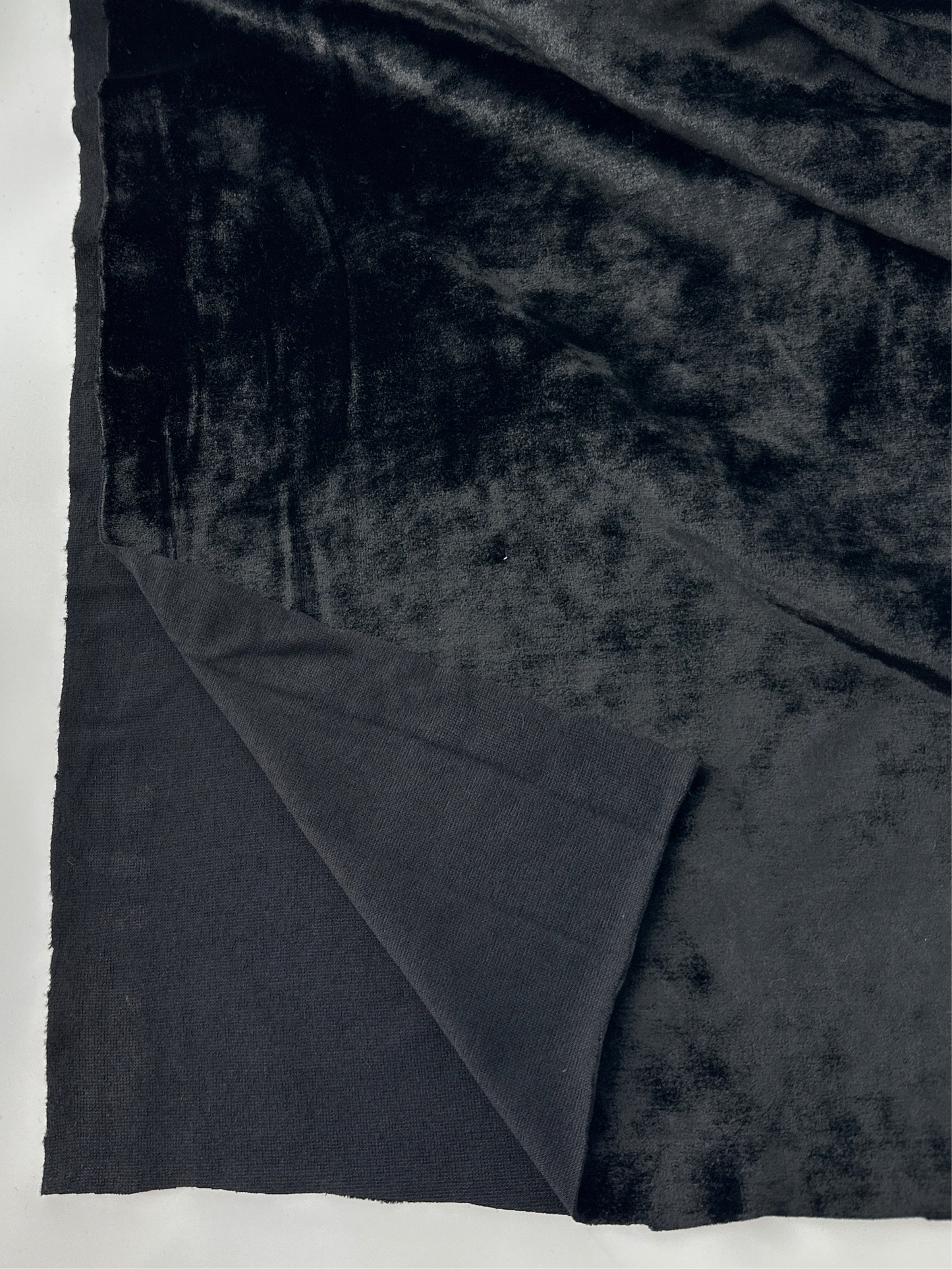 Polyester/Spandex Knit, Crushed Velvet, Black