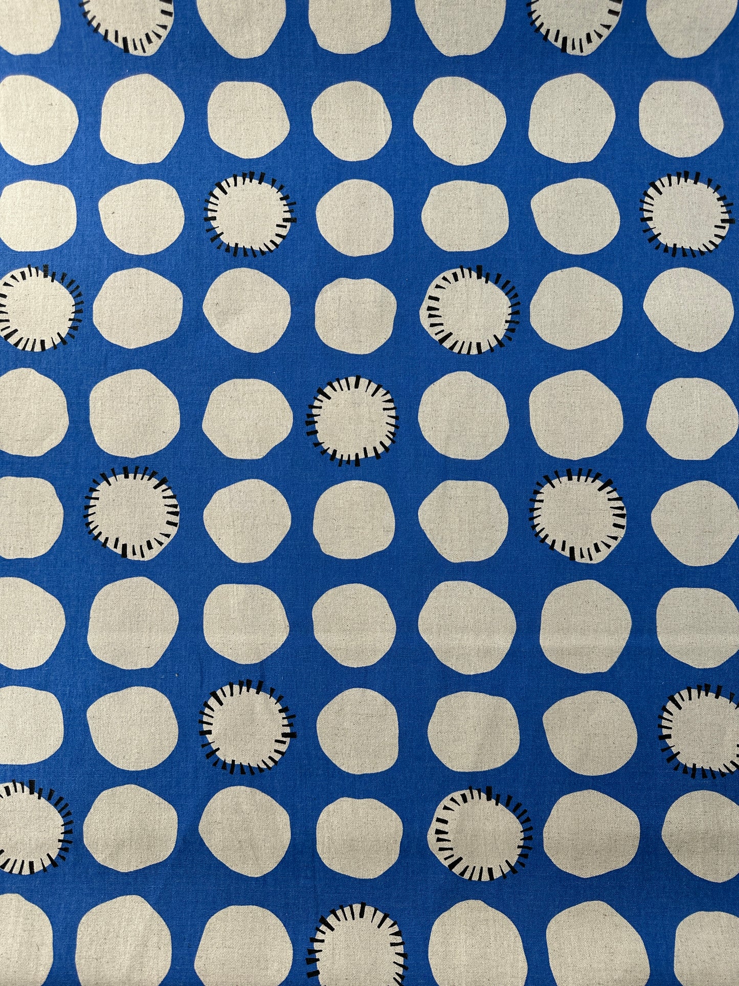 Japanese Cotton/Linen Canvas, Dot Print, Blue