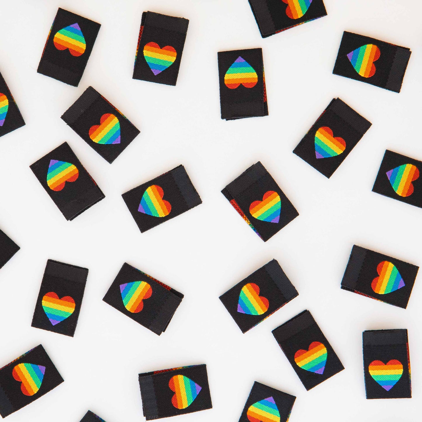 Sarah Hearts Labels, Pride Rainbow Heart