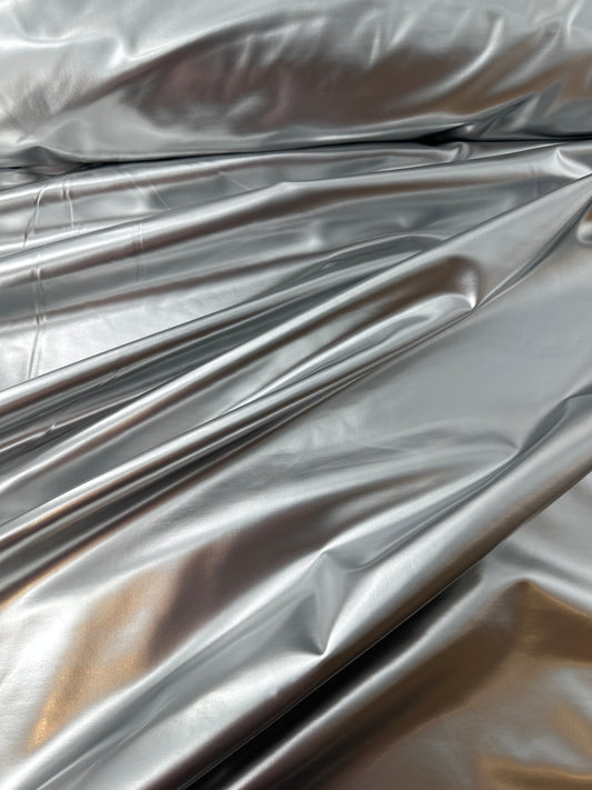 Polyester/Spandex Knit, Foil, Silver