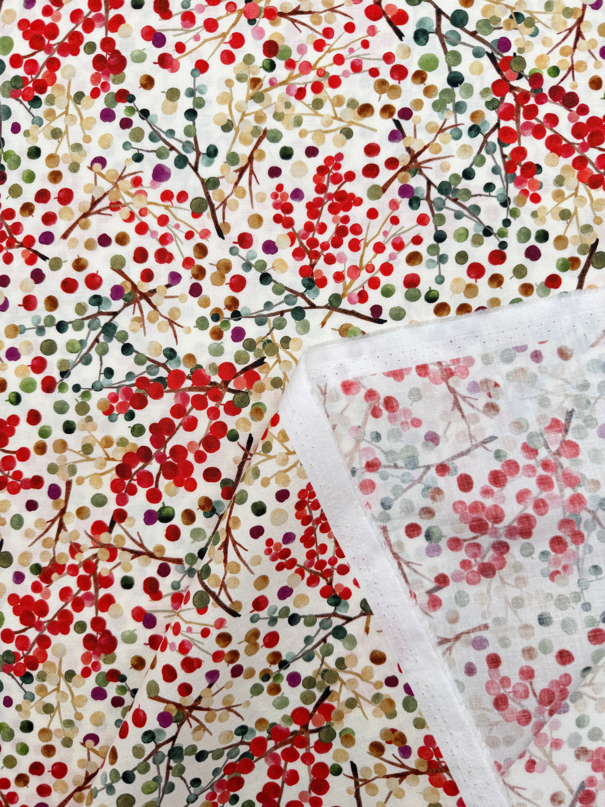 Cotton Sheeting, Very Berry Christmas