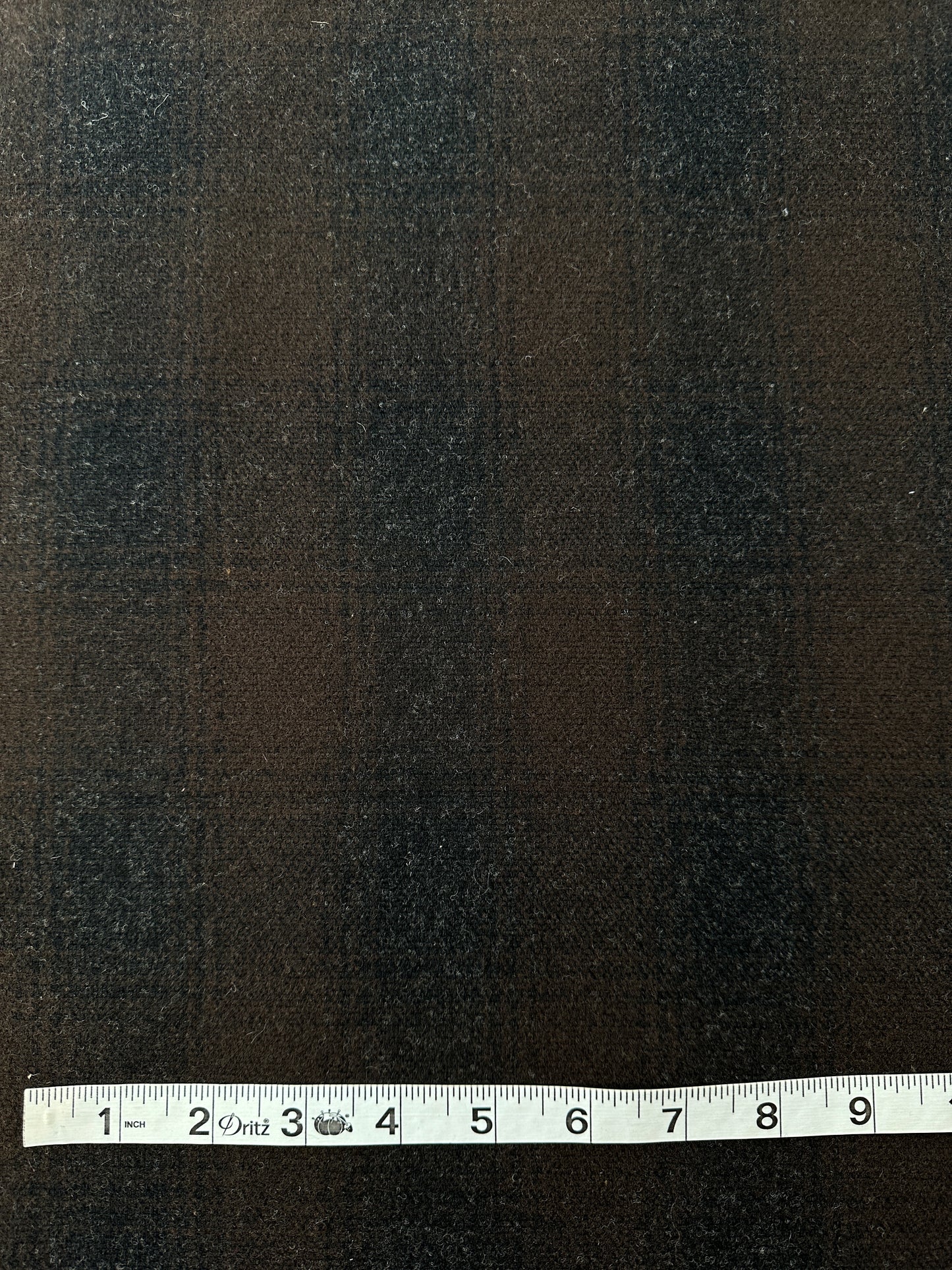 Wool Canvas, Shadow Check, Brown/Charcoal