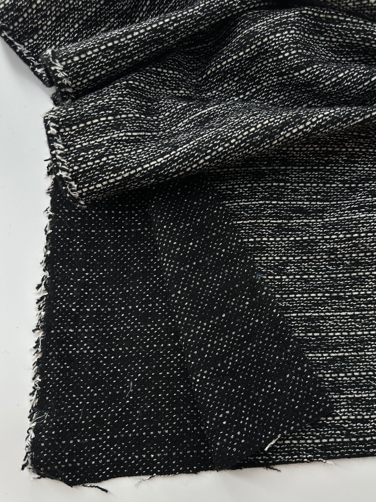 Wool Yarn Dye Stripe, Black/Ivory/Lurex