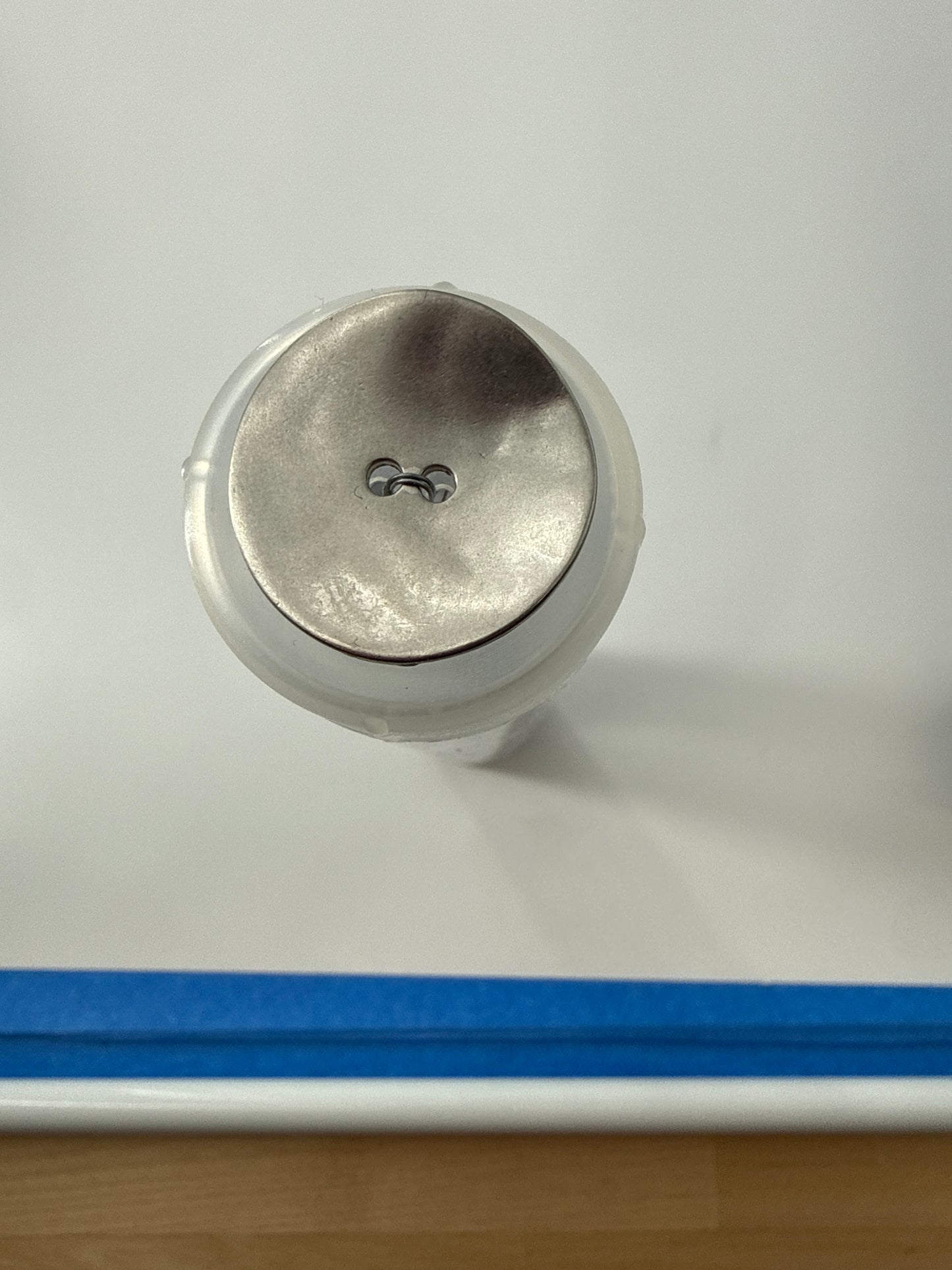 matte silver wavy metal button, 2 hole
