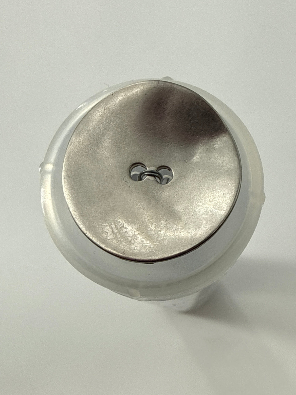 matte silver wavy metal button, 2 hole