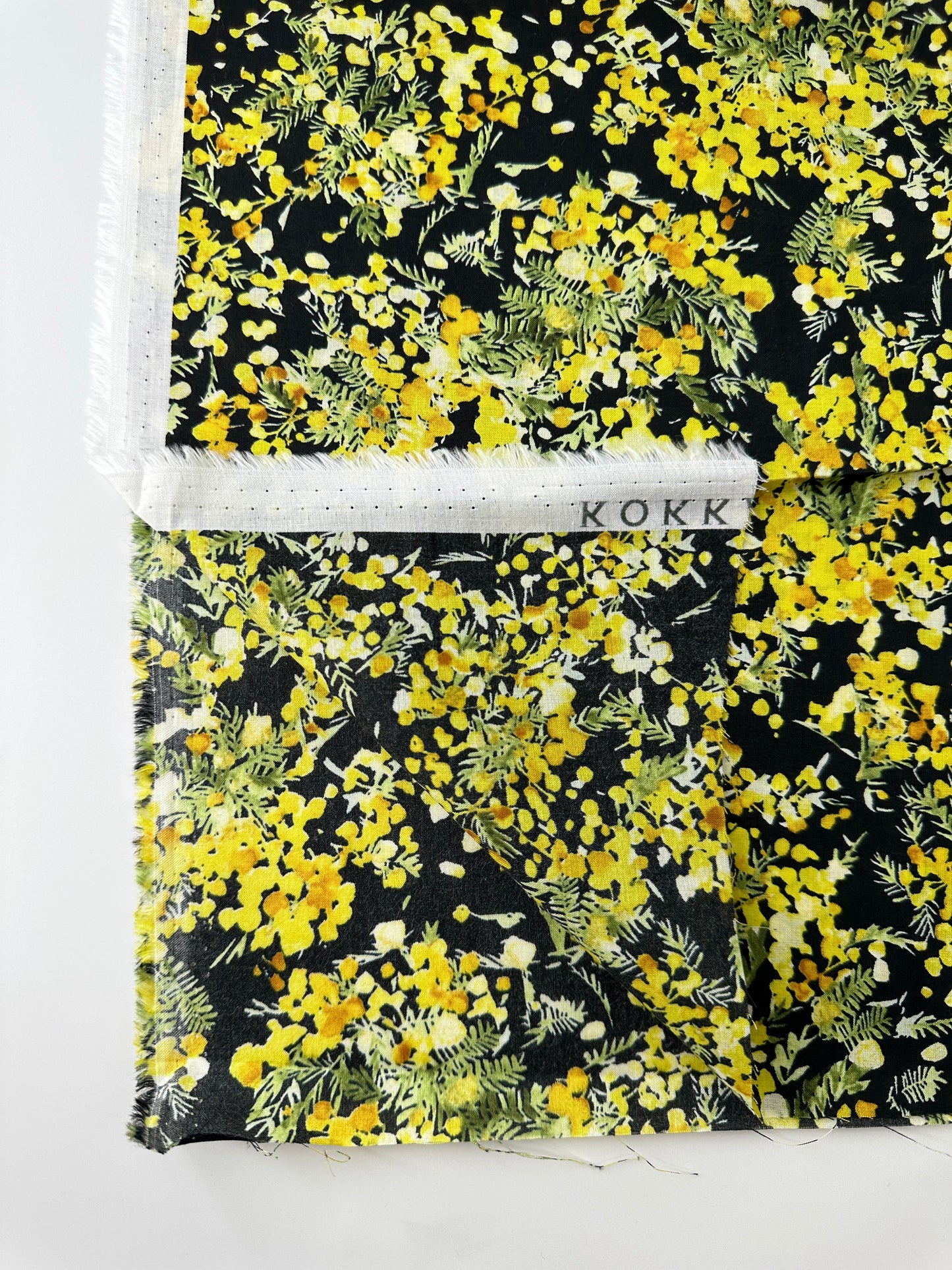 Japanese Cotton Lawn, Flownny, Black & Yellow Floral