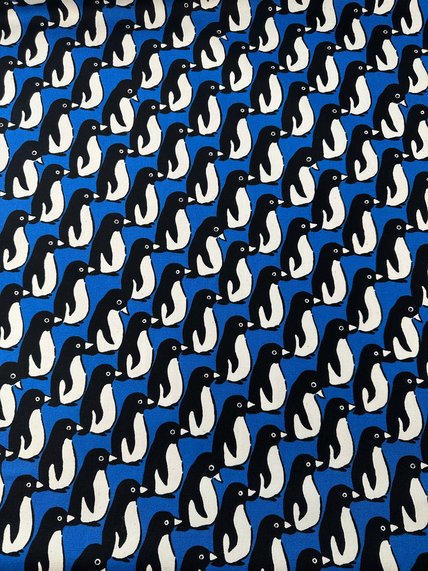 Sevenberry Cotton Oxford, Penguins, Blue