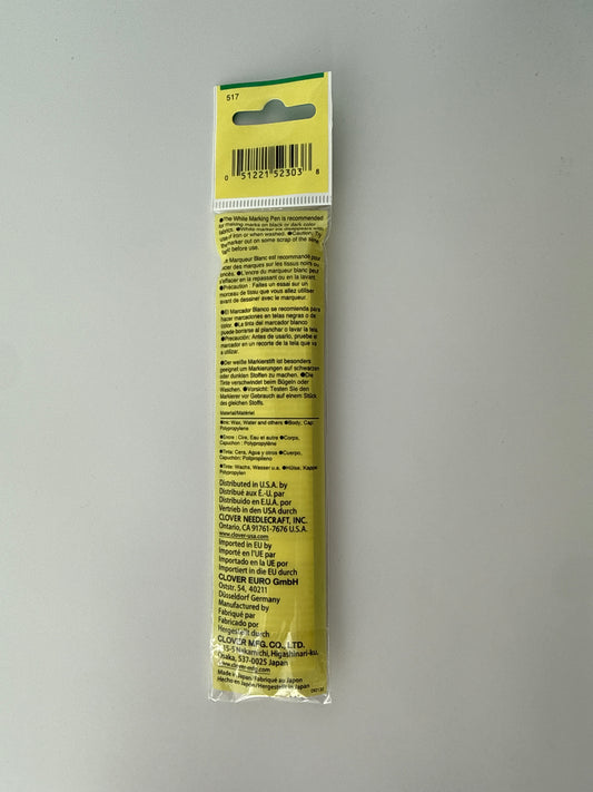 Clover Heat Erasable Pen, White