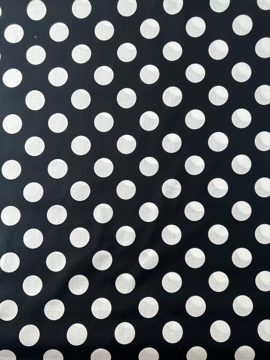 Japanese Cotton Broadcloth, Big Dots, Black & White