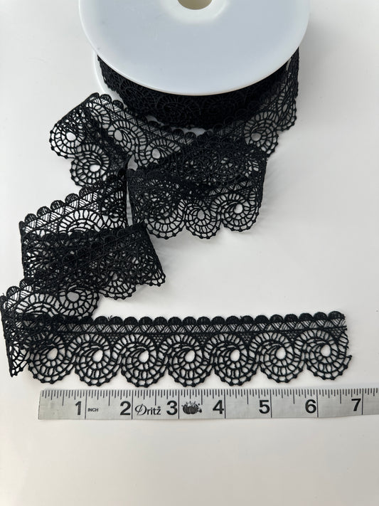 Nautilus Patterned Lace, Black