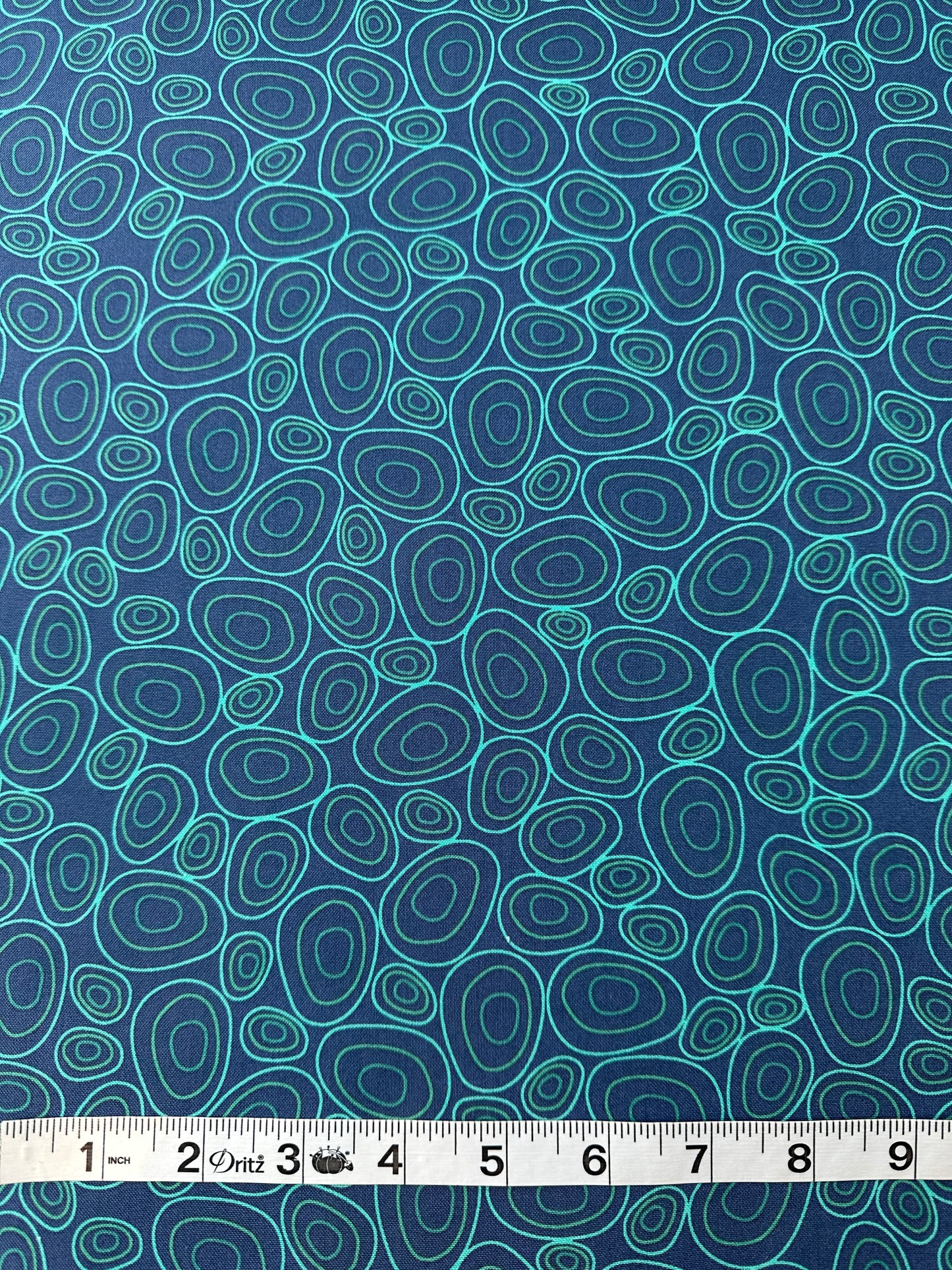 Cotton Sheeting, Puddles, Navy