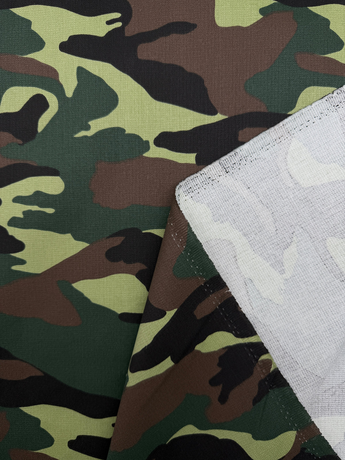 Cotton Micro Herringbone, Camouflage Print
