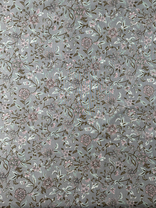 Japanese Cotton, Lightweight Sheeting, Vintage Floral – Leaf Green