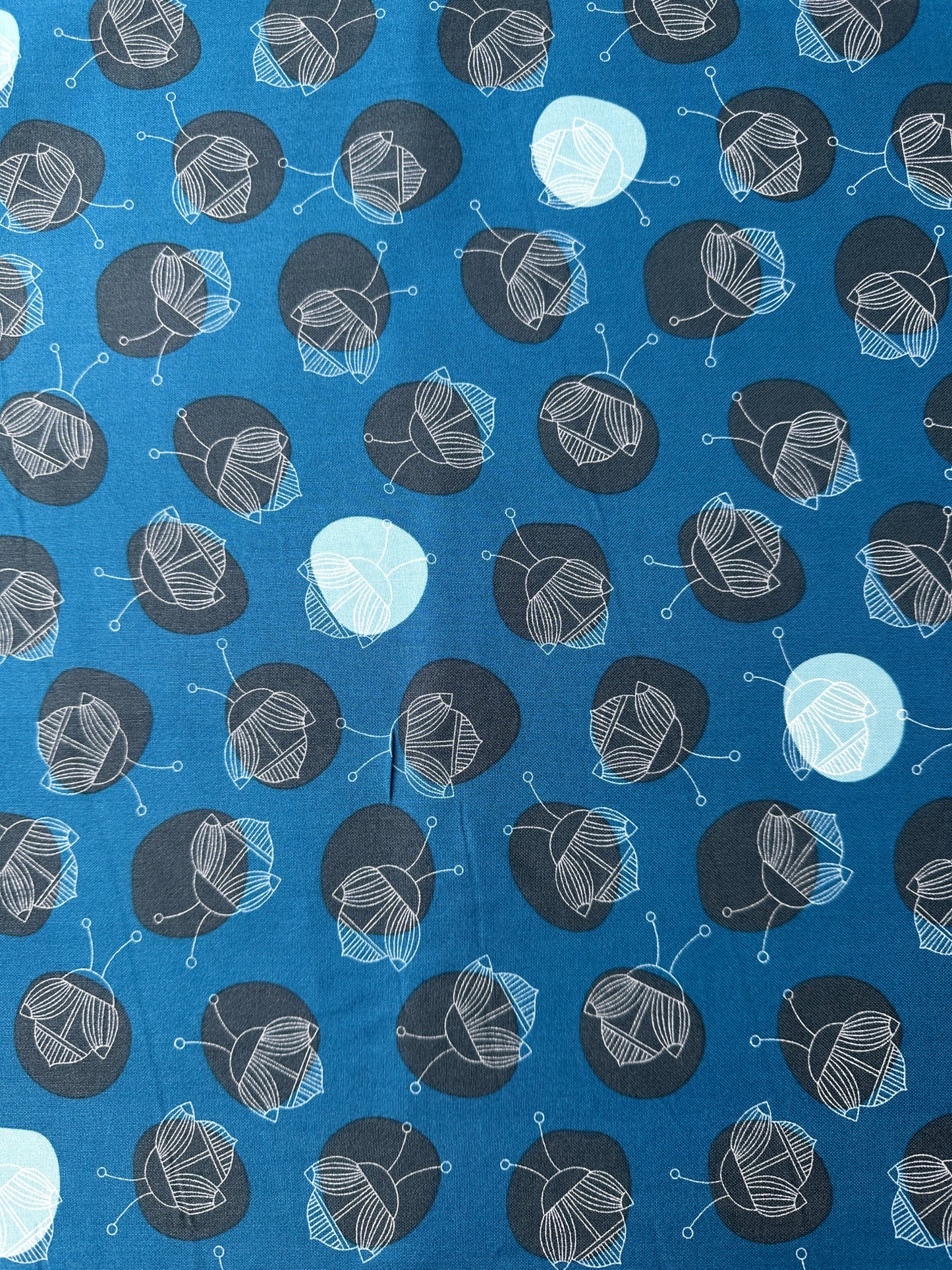 Cotton Sheeting, Bug A Dot, Dark Blue