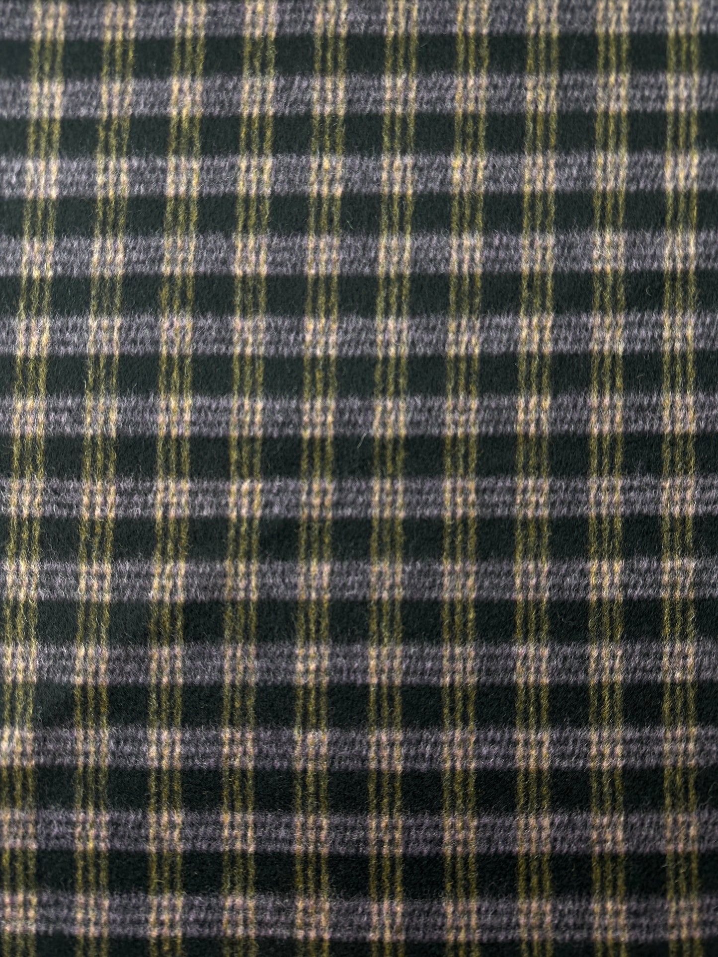 Wool Twill, Plaid, Black/Goldenrod/Lavender