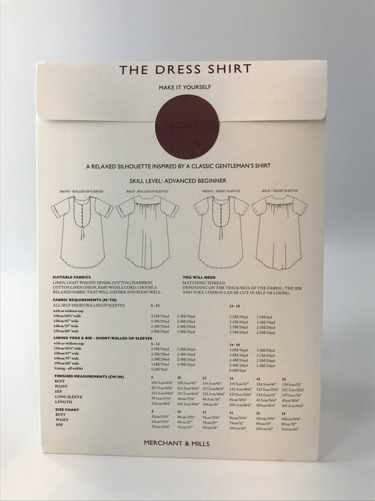 Merchant & Mills, The Dress Shirt, UK Size 6-18