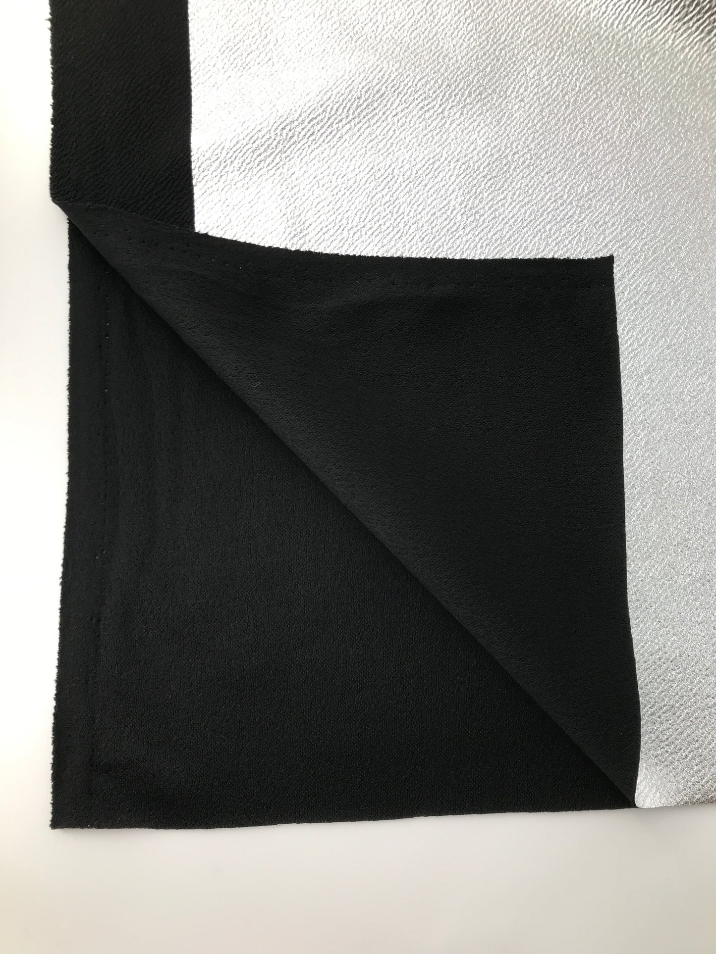 Polyester/Spandex Double Knit, Foil Print, Silver