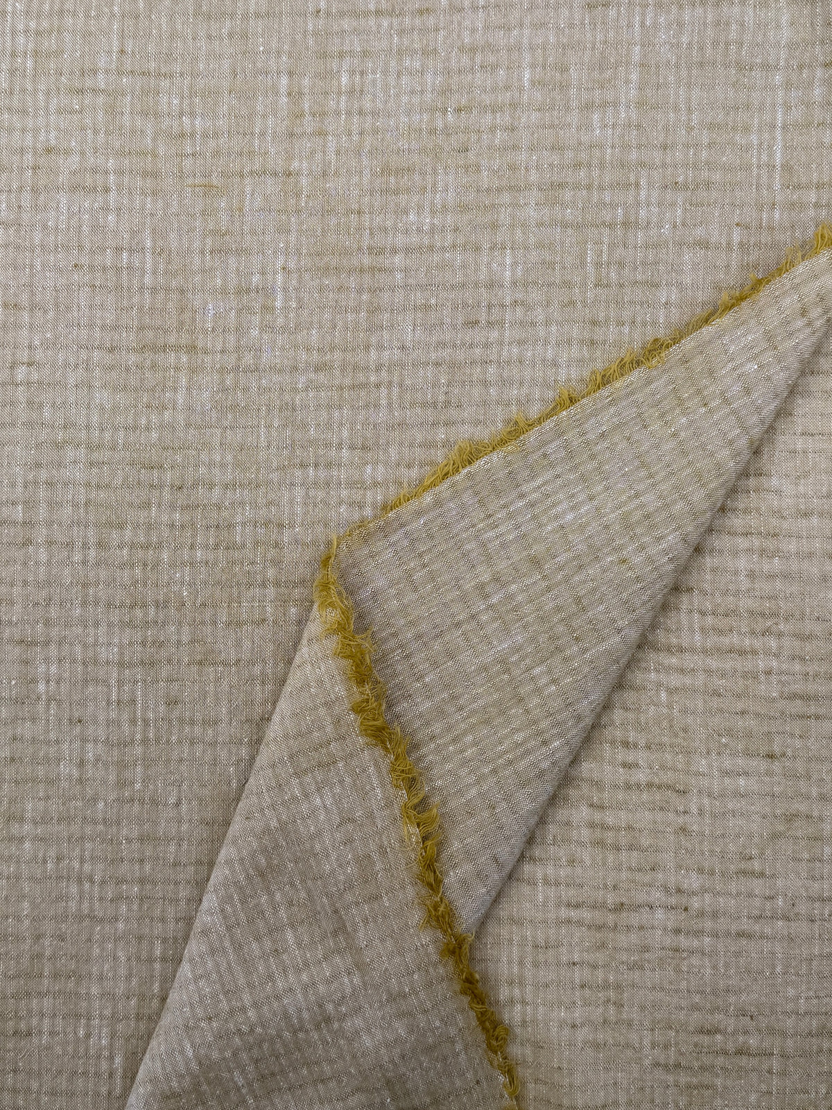 Linen Cross Dye Seersucker - Dull Gold/White