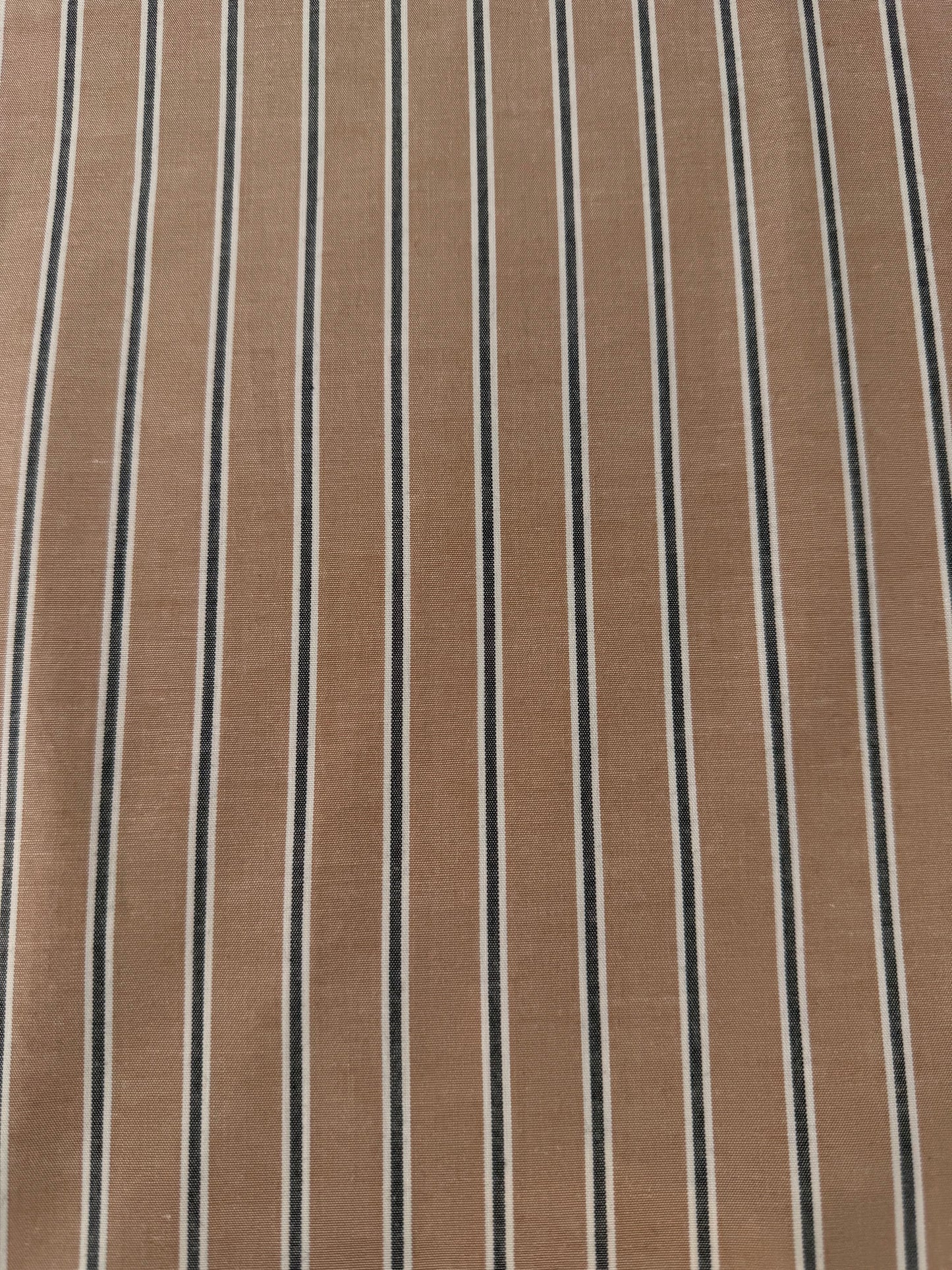 Cotton Shirting, Tan 3/4" Stripe