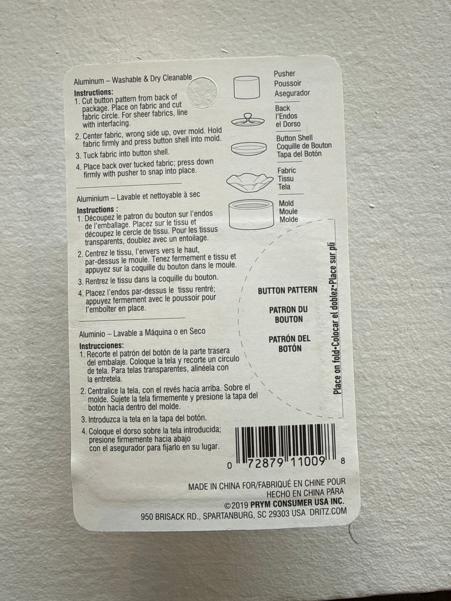Dritz 1 1/8" Cover Button Kit