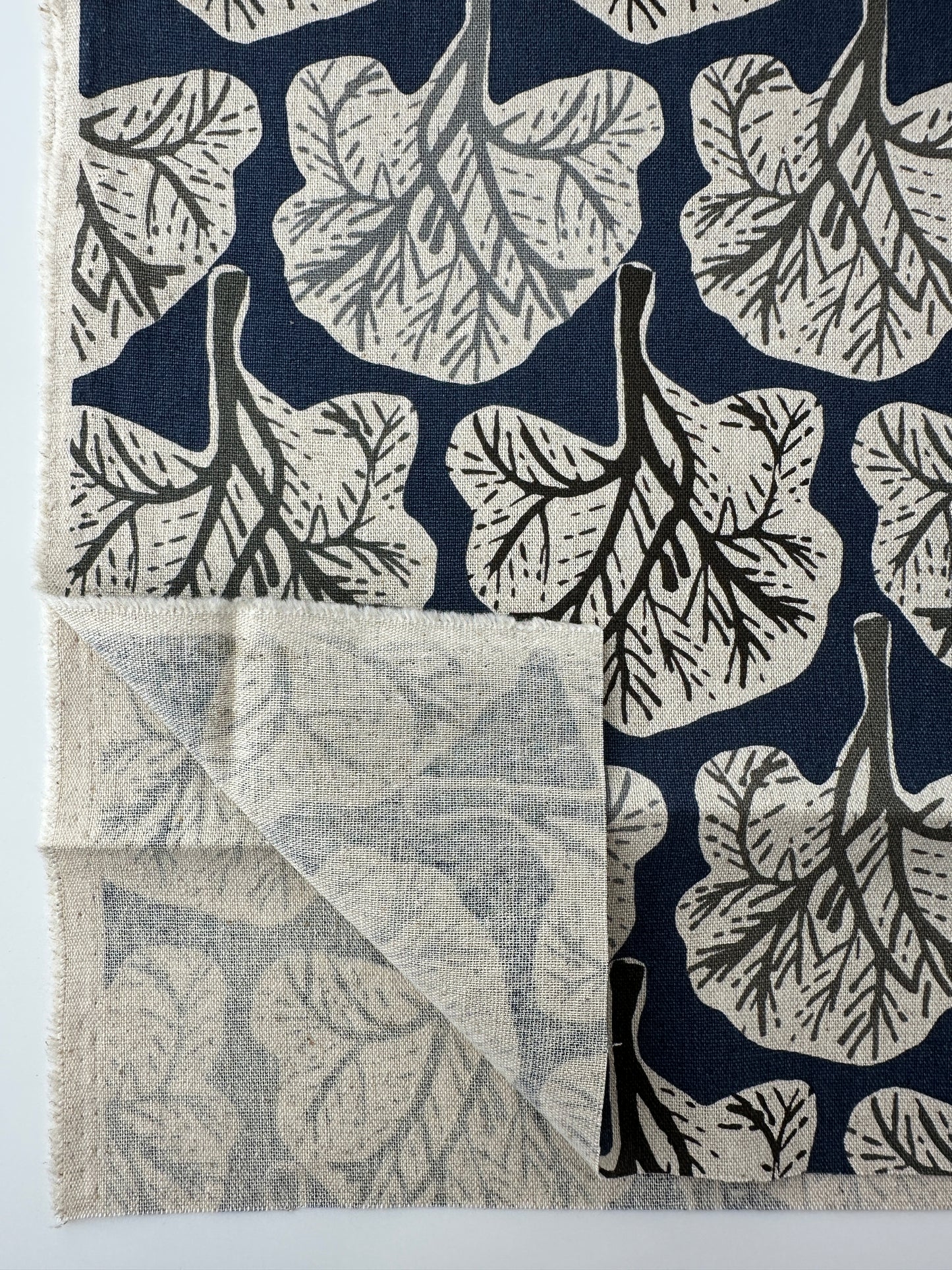 Japanese Cotton/Linen Canvas, Trees – Cornflower