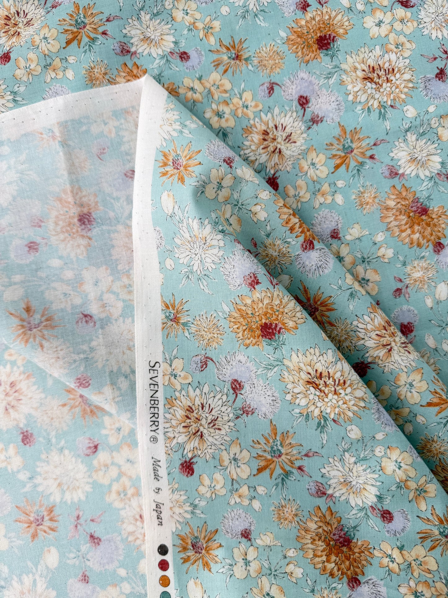 Sevenberry Cotton Shirting, Nostalgia Noble Aroma - Mint Orange