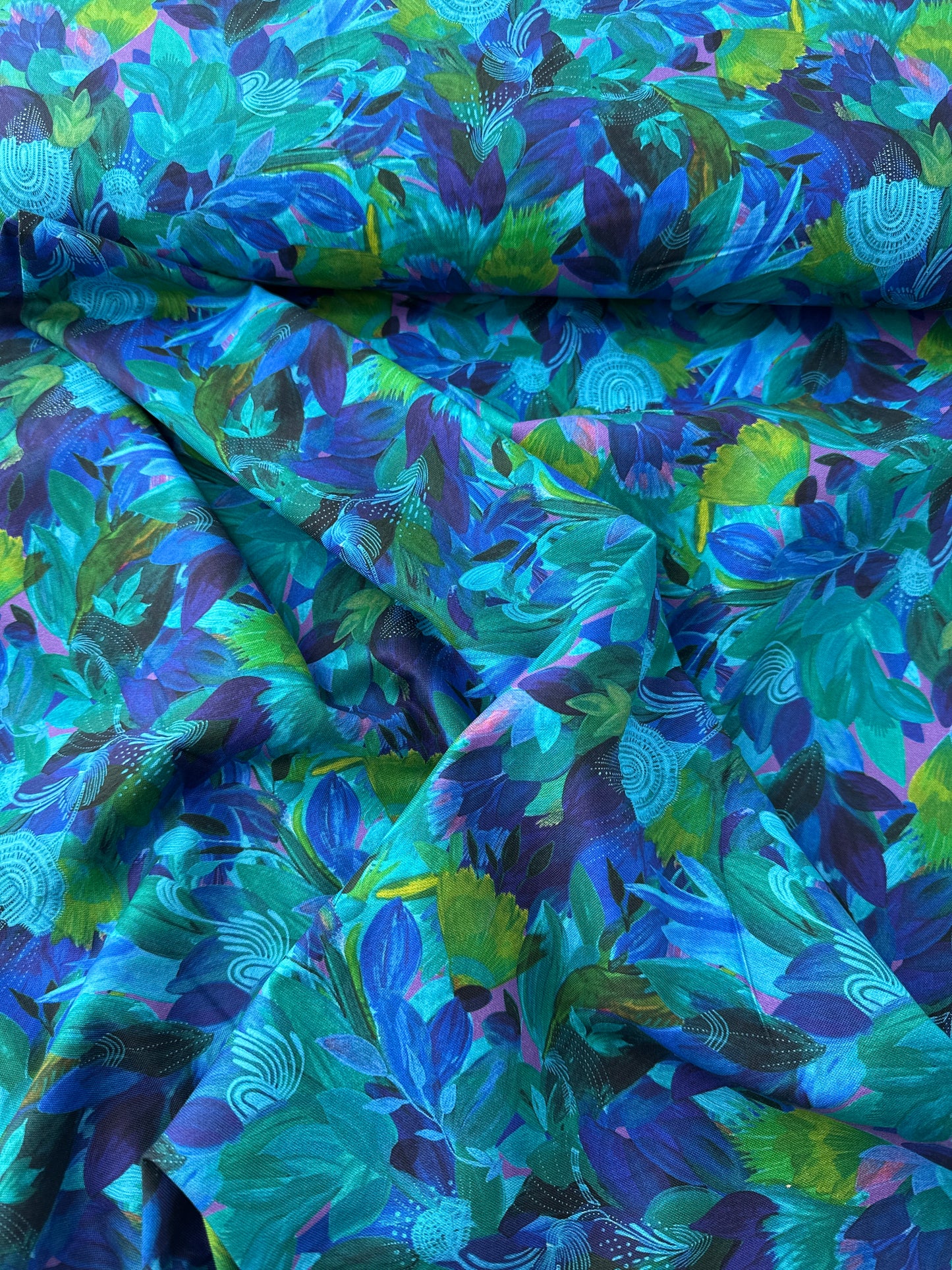 Cotton Sheeting, Exotica, Turquoise