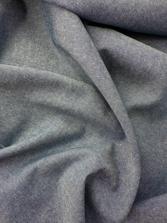 Chambray Cotton, Medium Blue