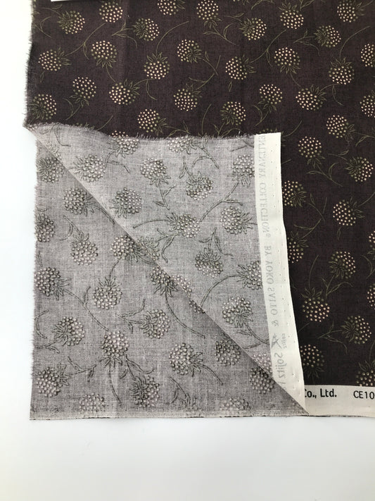 Japanese Cotton Shirting, Lychee Print, Brown