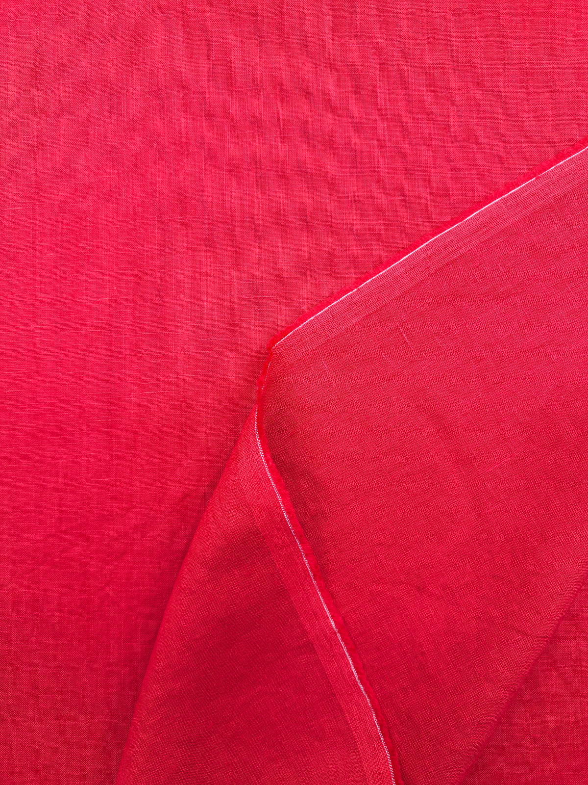 Linen Solids, Laundered - Tomato Red