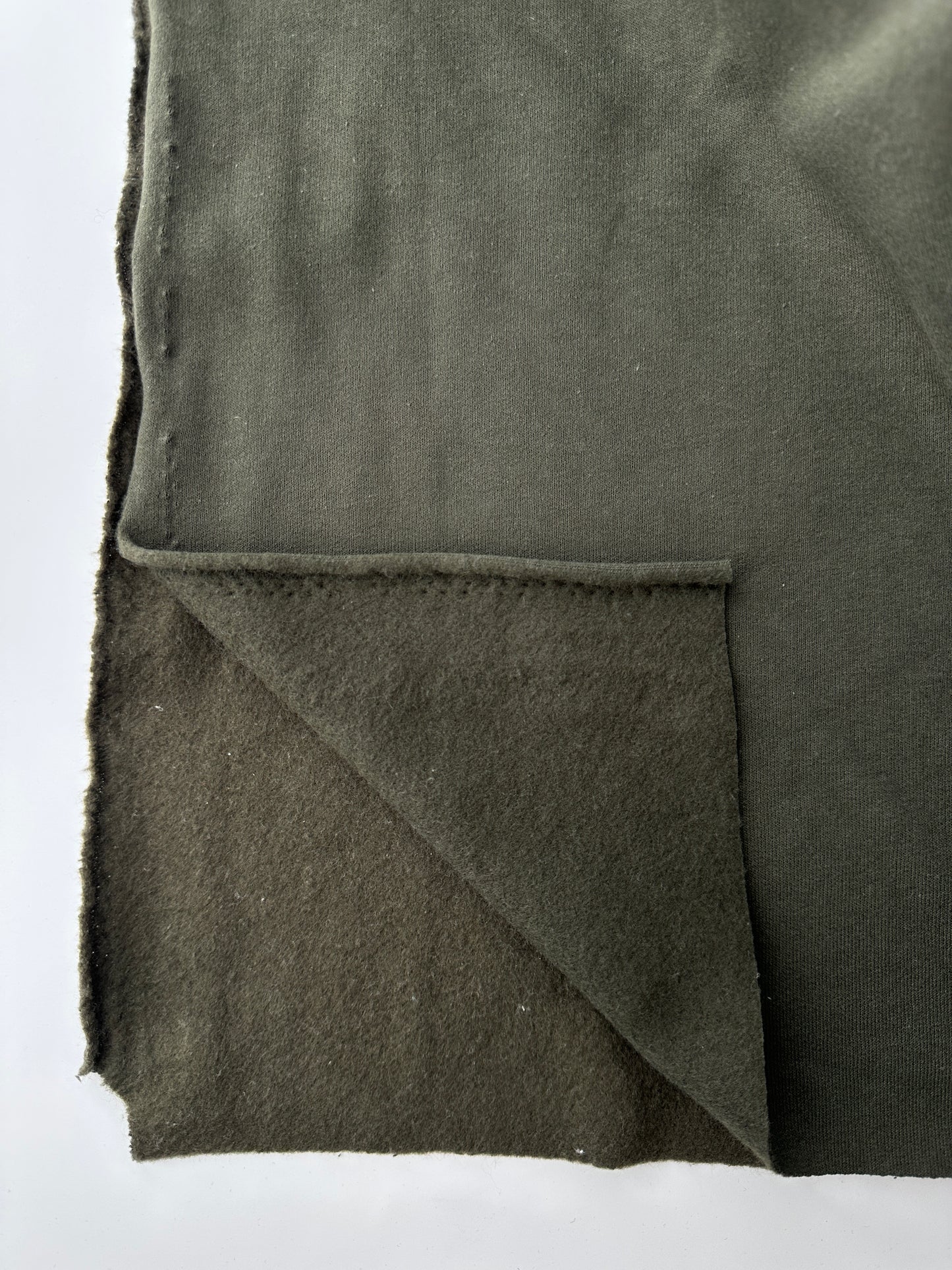 Cotton Blend Sweatshirt Fleece, Olive, 300 gsm