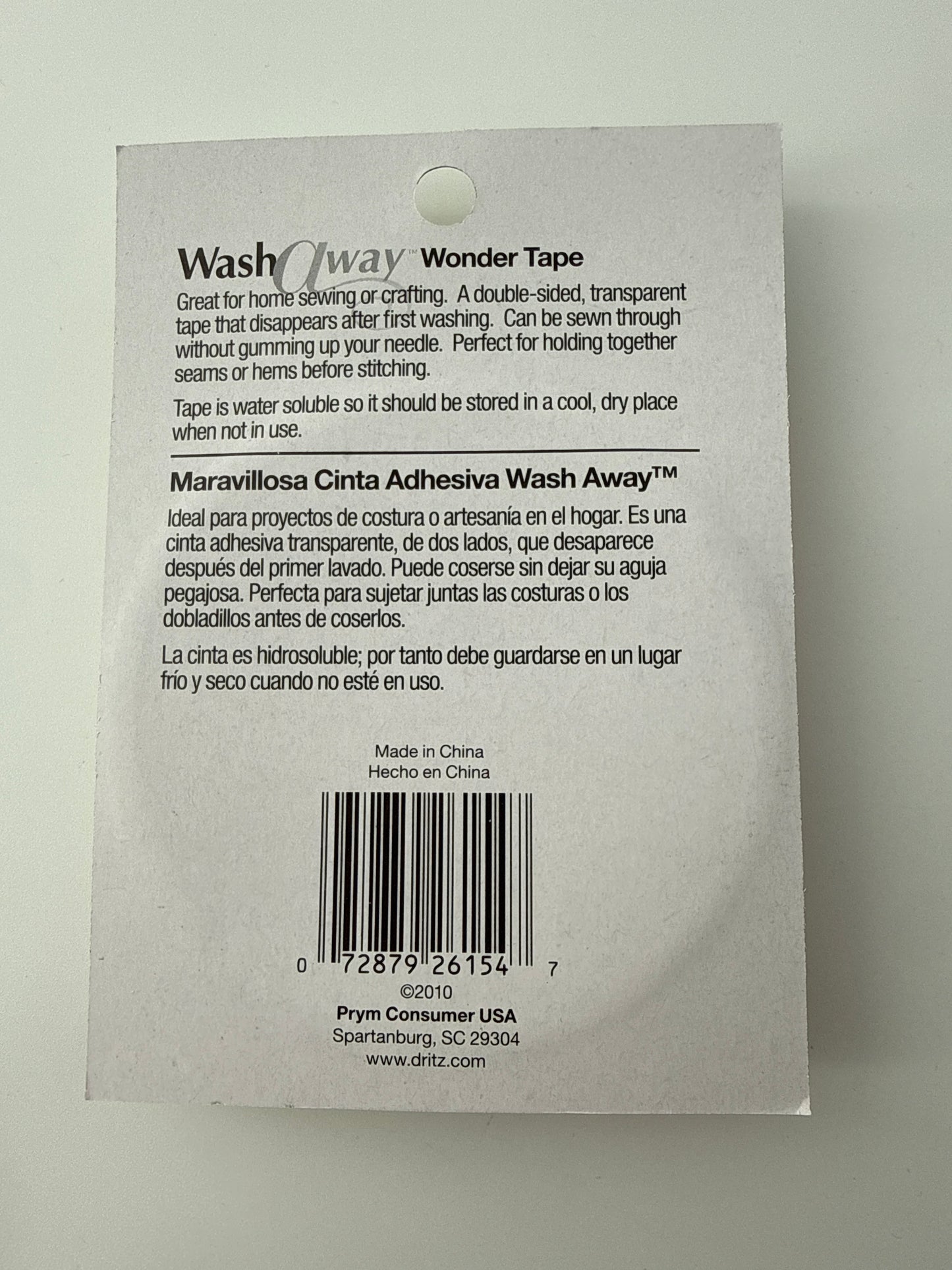 Wash Away Wonder Tape, 1/4", 10 yd/package