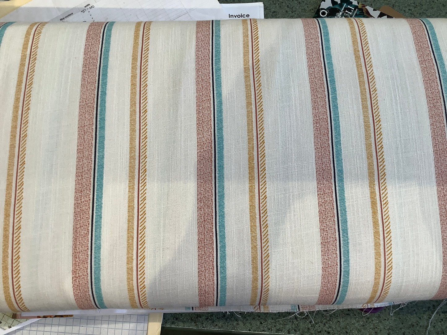 Linen/Rayon Challis, Vertical Stripe