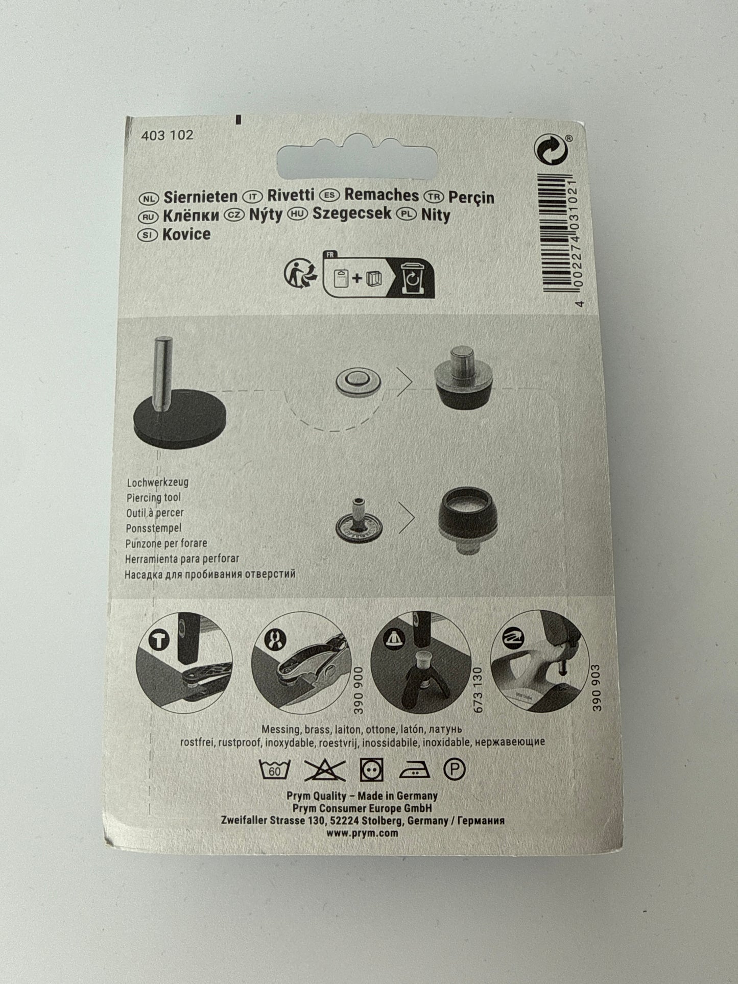 Rivets, with attachment tool, 9mm, 24 rivets