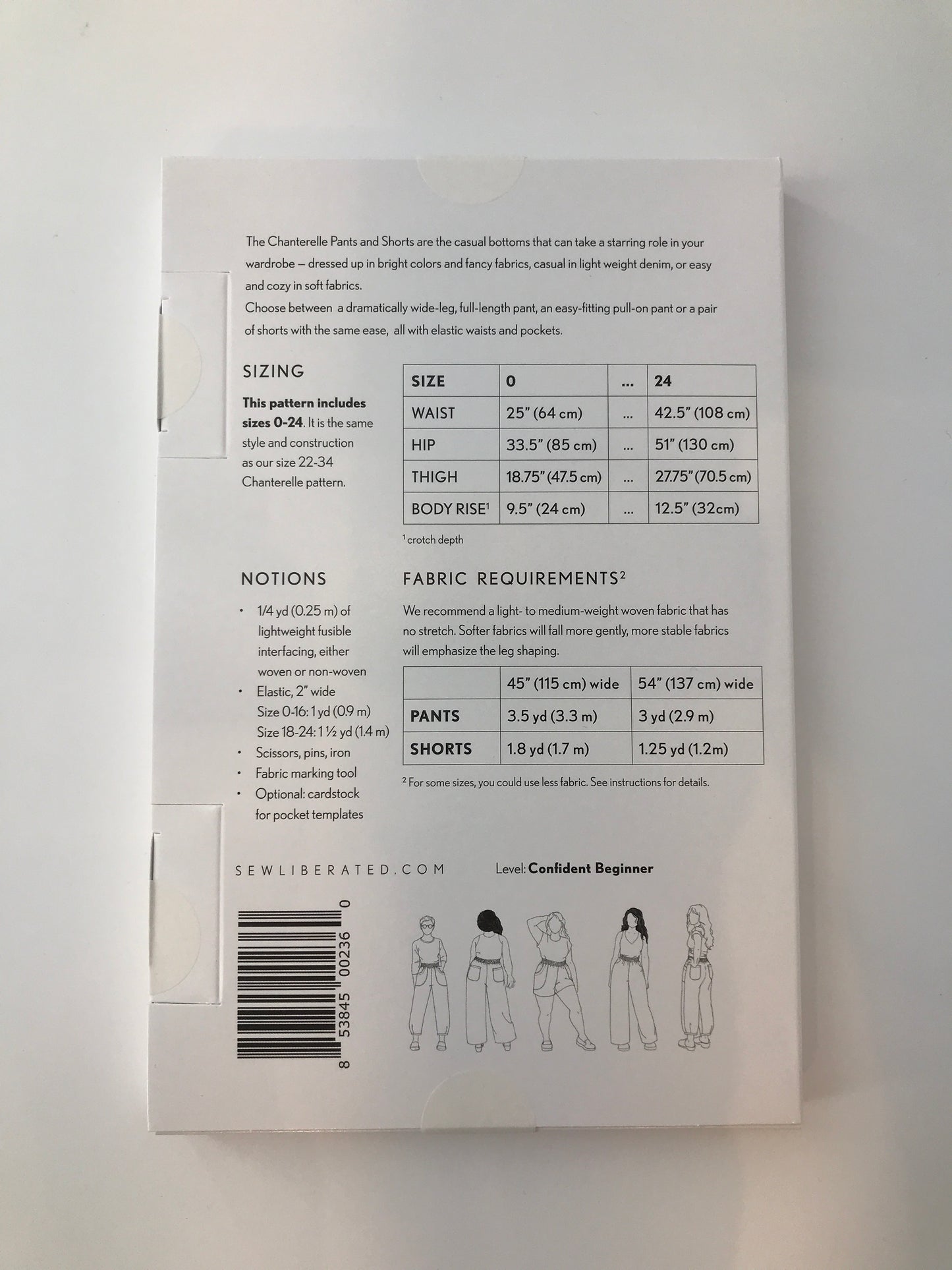 Sew Liberated Chantrelle Pants and Shorts, Sizes 0-24