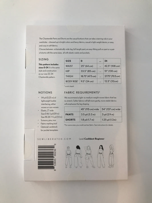 Sew Liberated Chantrelle Pants and Shorts, Sizes 0-24
