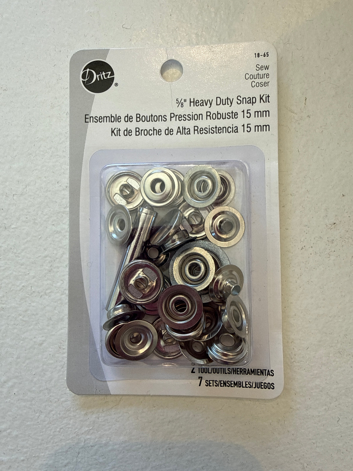 Heavy Duty Snap Kit, Dull Nickel, 5/8"