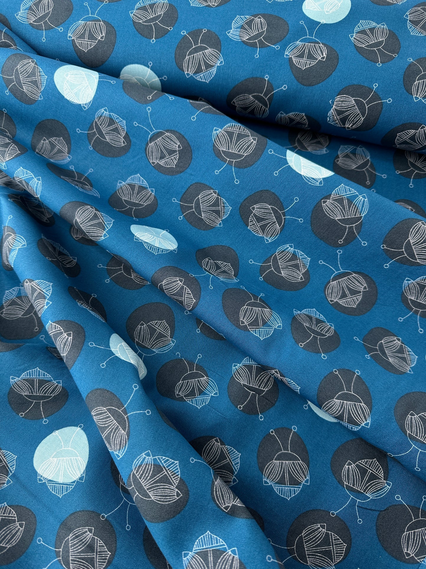 Cotton Sheeting, Bug A Dot, Dark Blue
