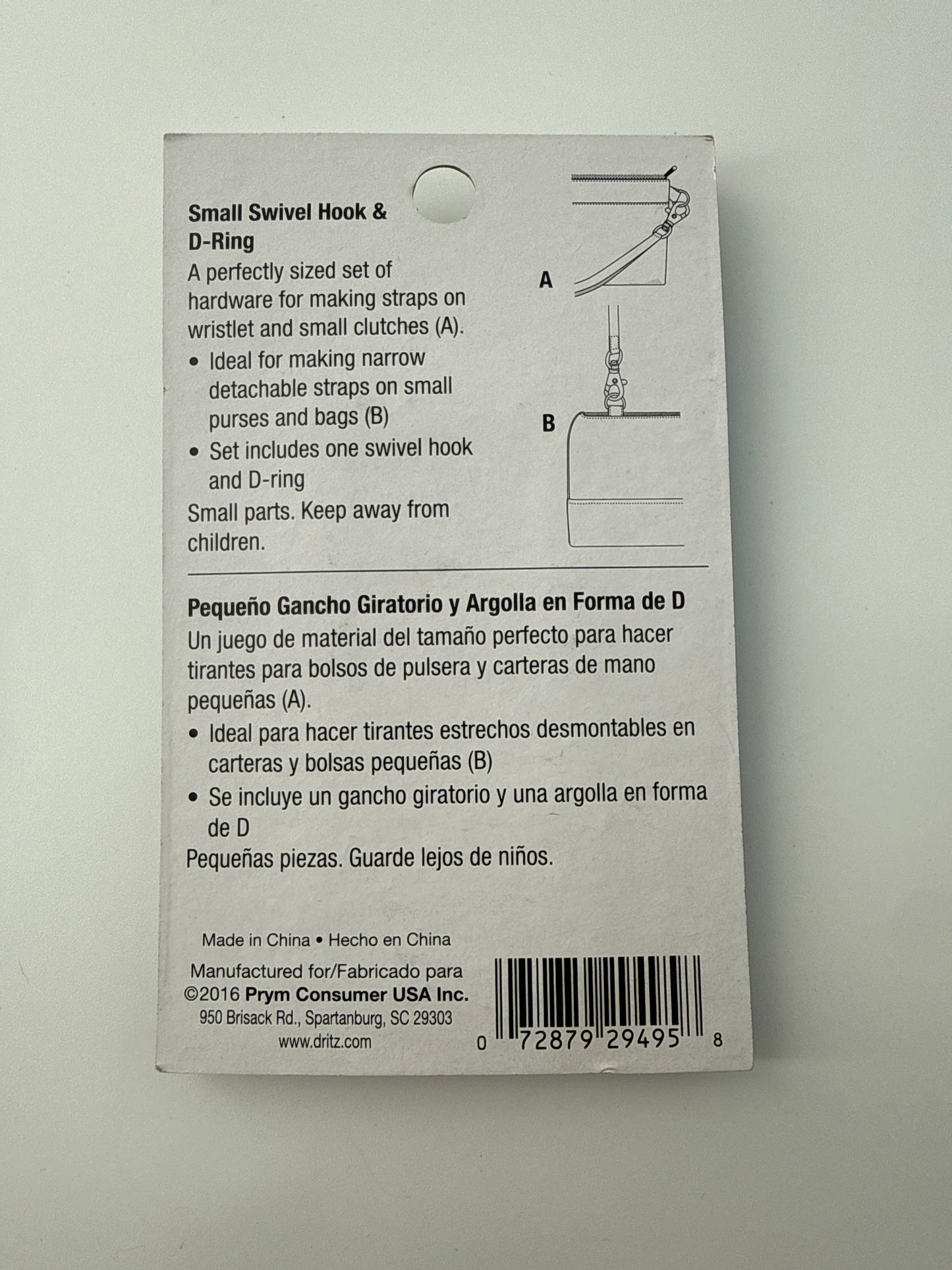 Dritz Small Swivel Hook & D-Ring