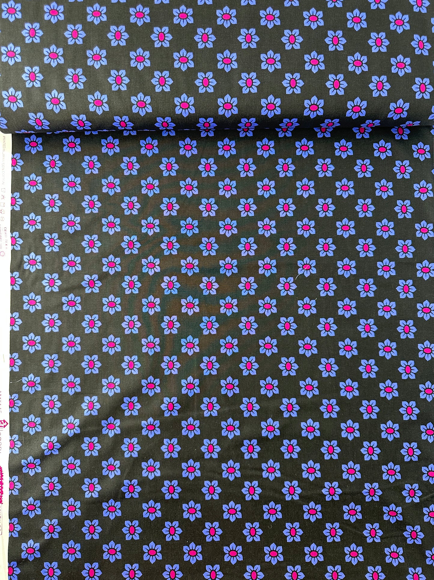 Anna Maria Cotton Sheeting, Allegory, Stamped in Midnight, 4.7oz