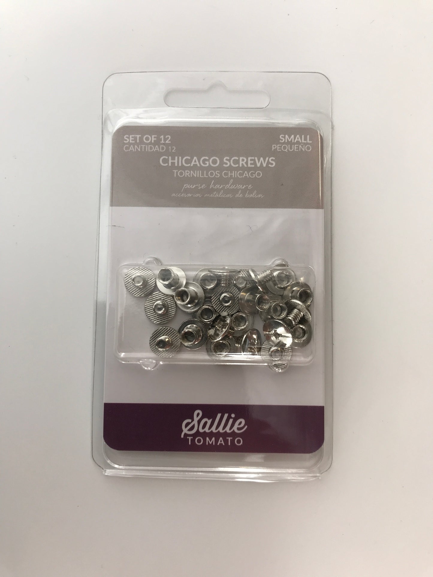 Chicago Screws, Small, Antique Brass or Nickel, 12 sets