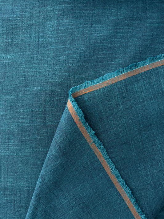 Cotton Handloom, Shot Cotton, Peacock