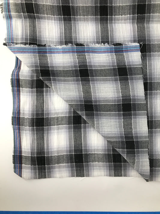 Cotton, Yarn dye Plaid, Black/White/Lavender