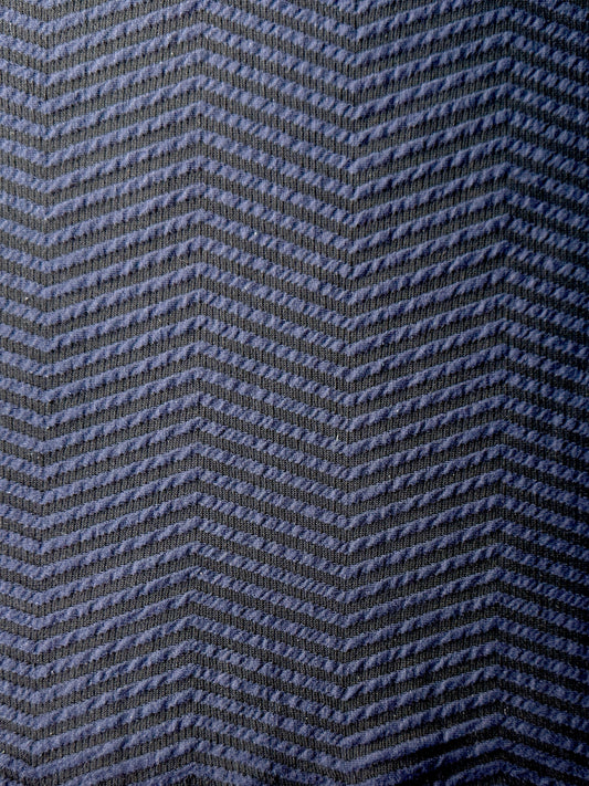 Designer Deadstock, Viscose Jacquard, Chevron Knit, Navy/Black