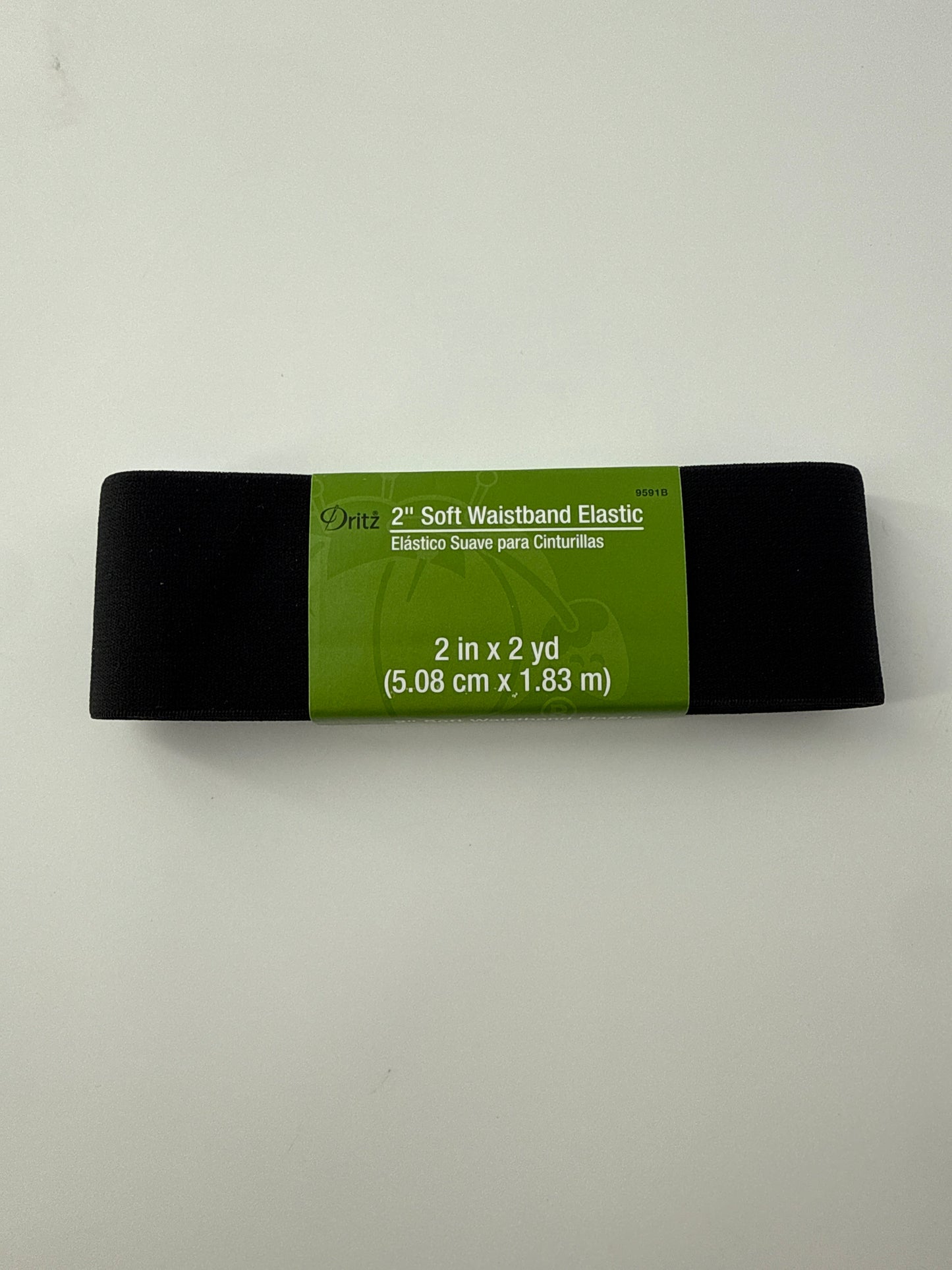 Waistband Elastic, 2", Black, 2 yd pack