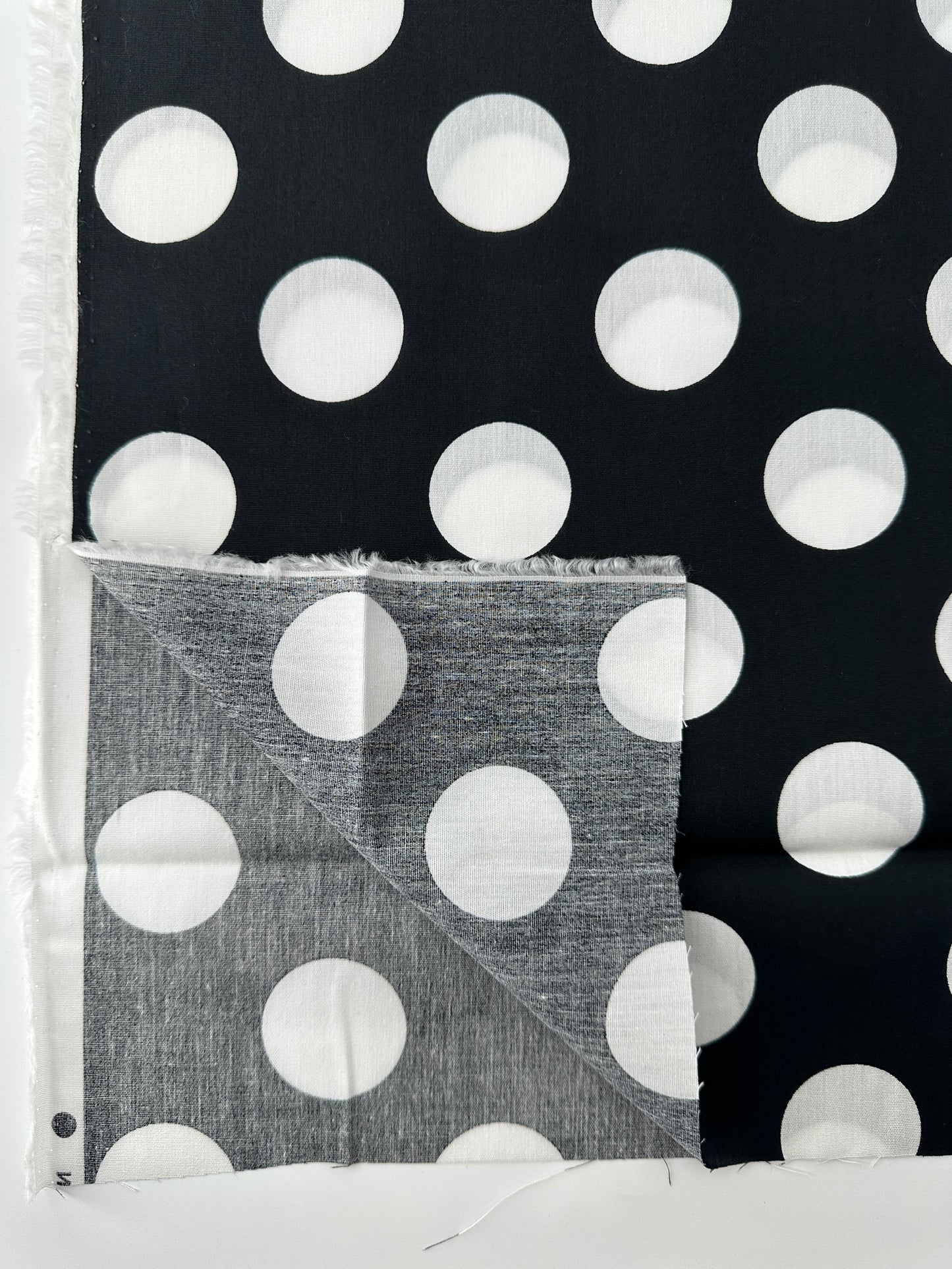 Japanese Cotton Broadcloth, Big Dots, Black & White
