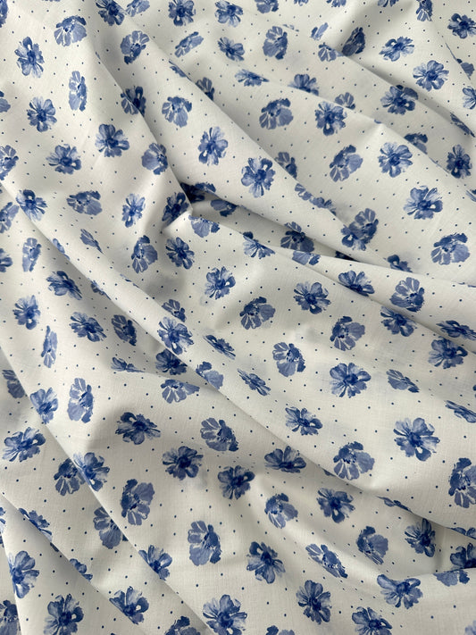 Cotton Lawn, Floral Dot Print